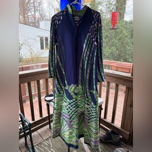 Colorful Long Sleeve Vintage Maxi Dress